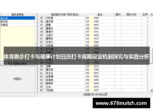 体育跑步打卡与健康计划日历打卡周期设定机制探究与实践分析